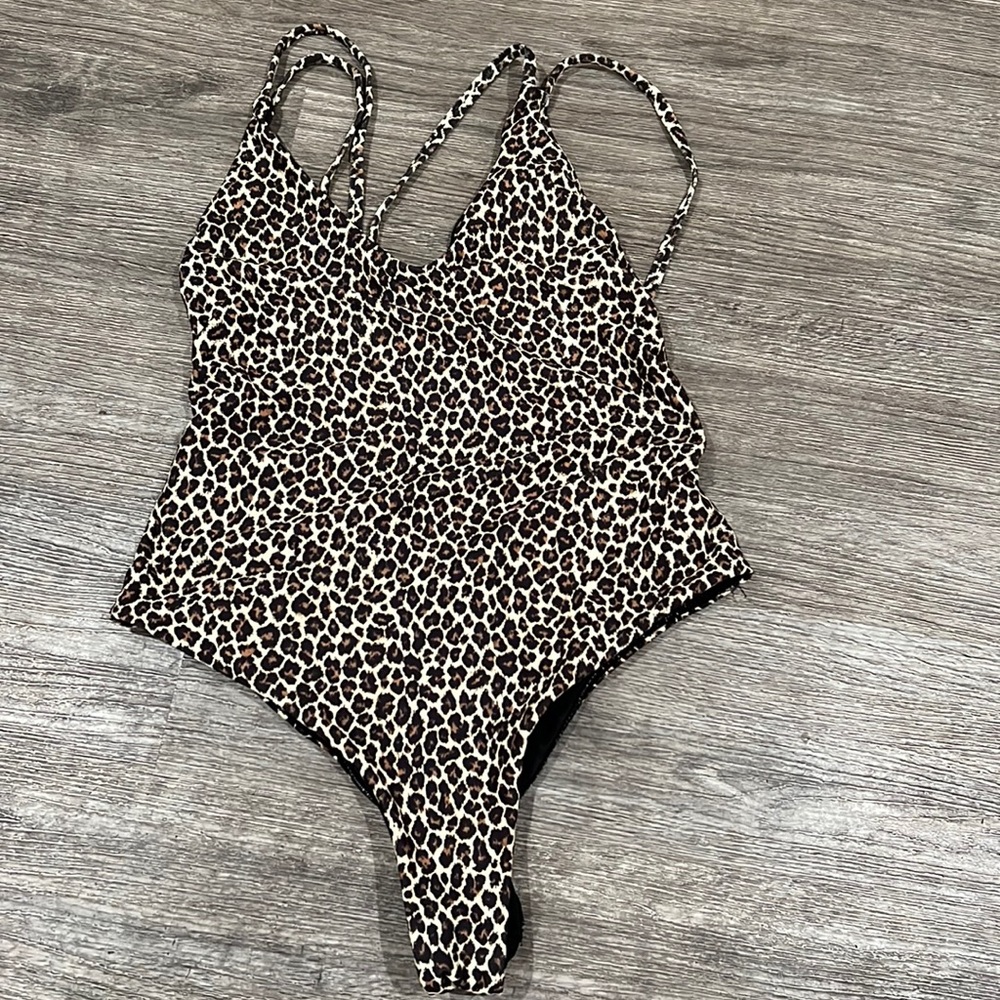 Urban Outfitters Leopard Print One Piece Bathing Suit